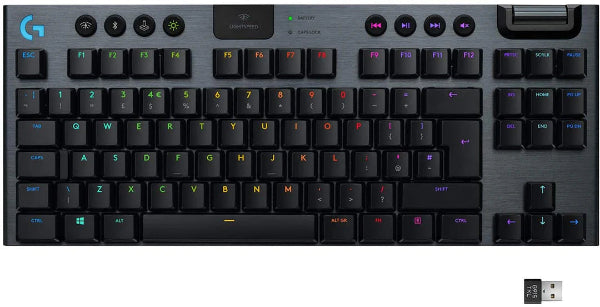 Logitech G915 TKL Ten Keyless Light Speed Wireless RGB Mechanical Gaming Keyboard - Clicky