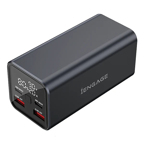 iEngage 20000 mAh Portable Fast Charging Power bank with Led Display- Pd100W