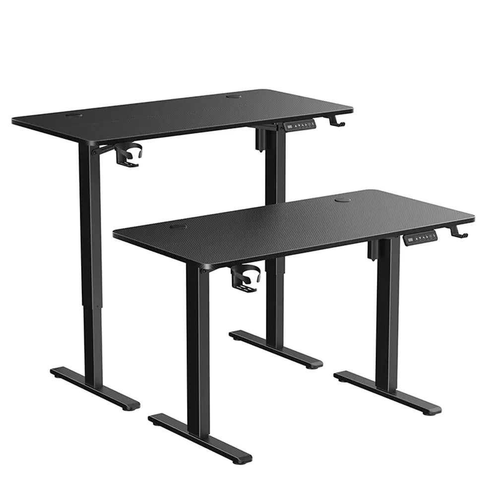 Gamvity Height-Adjustable Metal Modern Office/Gaming Desk 1400*600 - Carbon Fiber Black