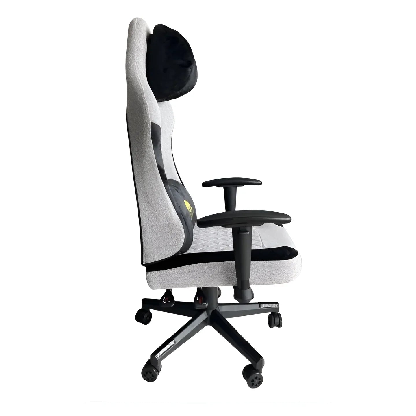 Black Bull Gaming Chair With Molded Headrest Up & Down - Fabric - Gray/Black