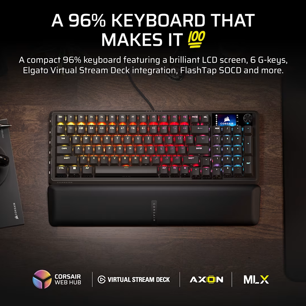 CORSAIR GALLEON 100 SD Stream Deck Integrated Wired Mechanical Keyboard - Black