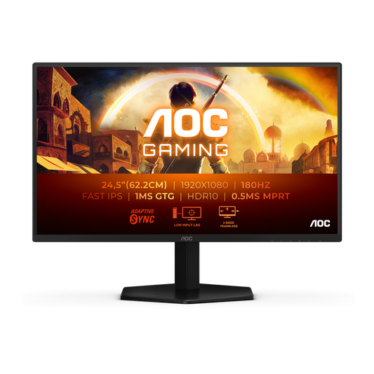 AOC 25G42E 24.5 Inch 180Hz FHD 1ms IPS Gaming Monitor - Black