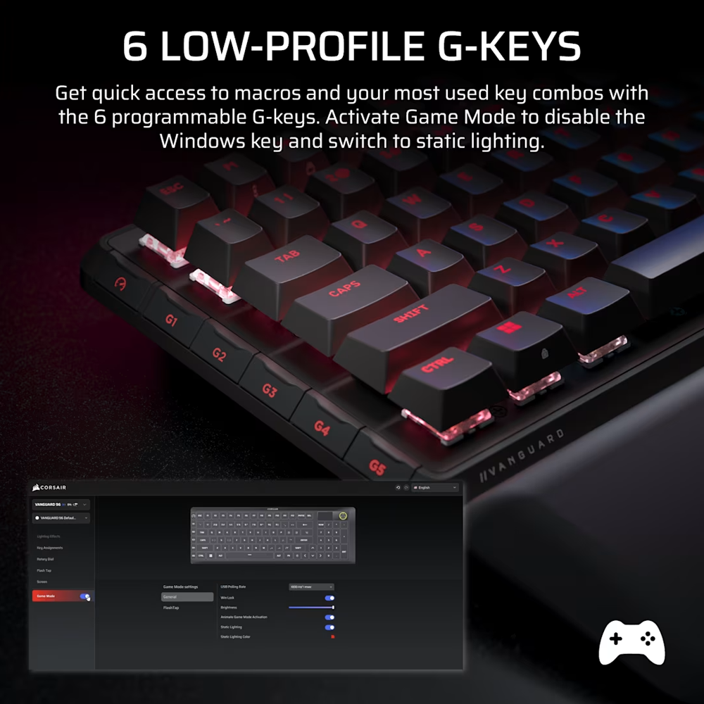 CORSAIR GALLEON 100 SD Stream Deck Integrated Wired Mechanical Keyboard - Black