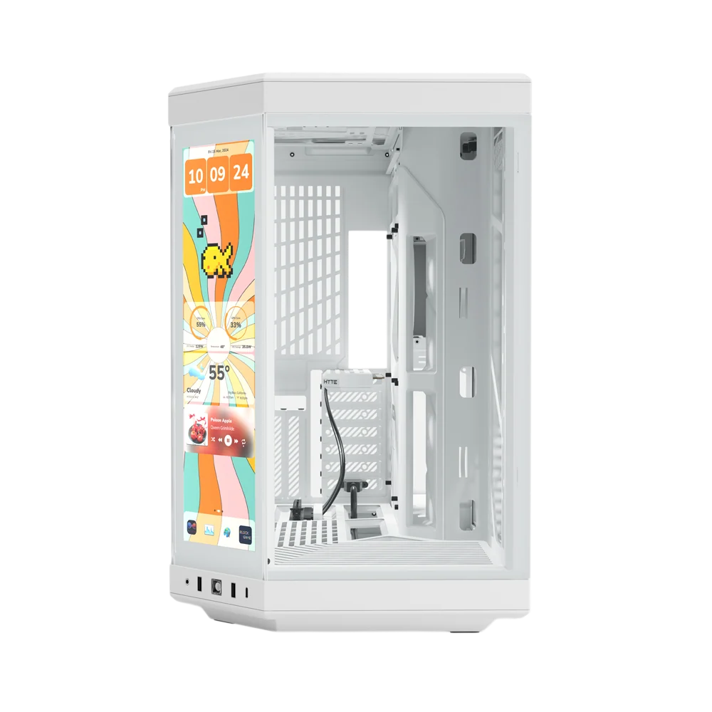 HYTE Y70 TOUCH INFINITE 14.5 Inch Integrated IPS Touchscreen ATX Case - Snow White