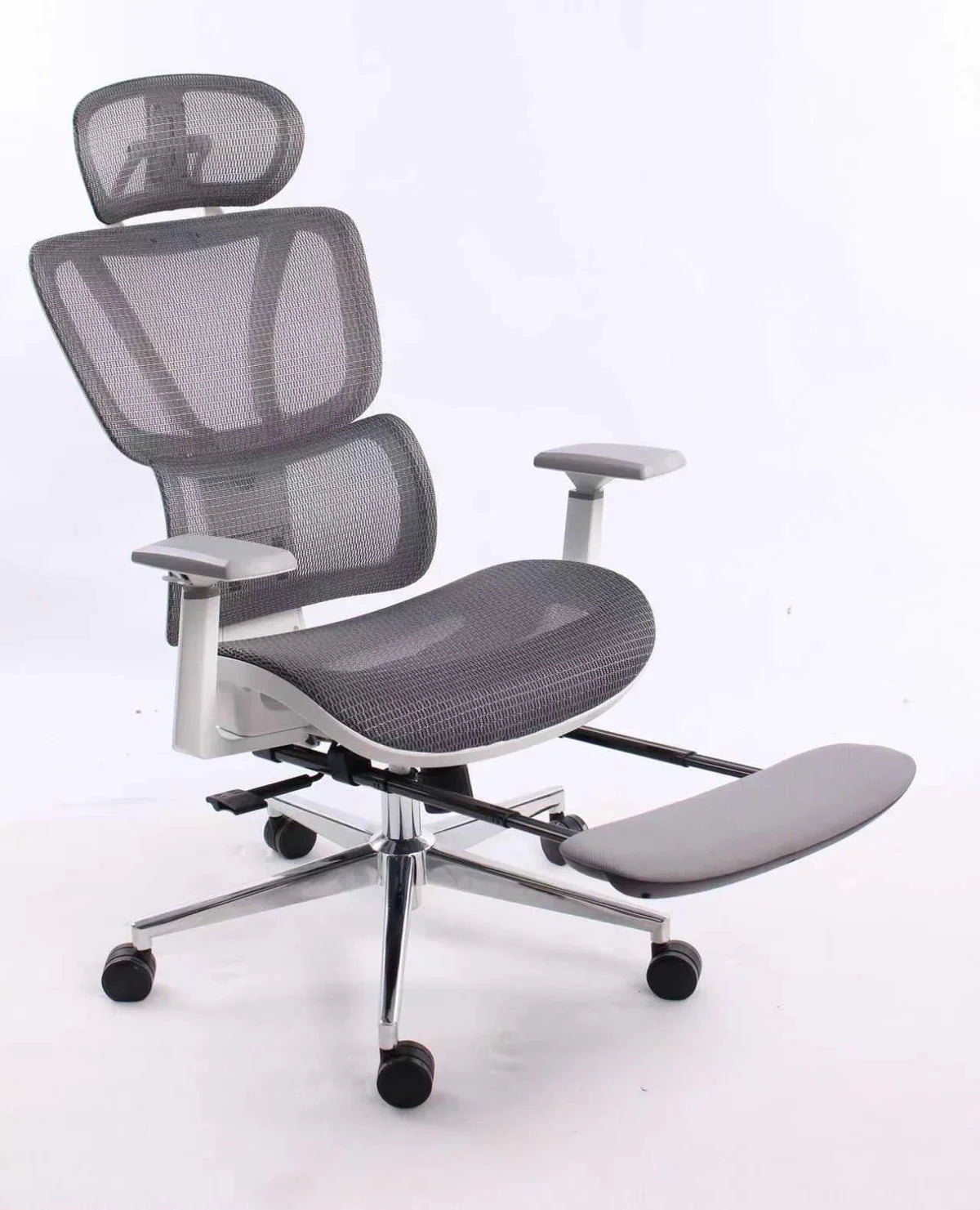 BLACK BULL mesh office and gaming Chair white / Gray