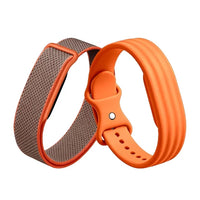 2 Pack Elastic Nylon & Silicone Replacement Straps for Google Fitbit Air – Orange