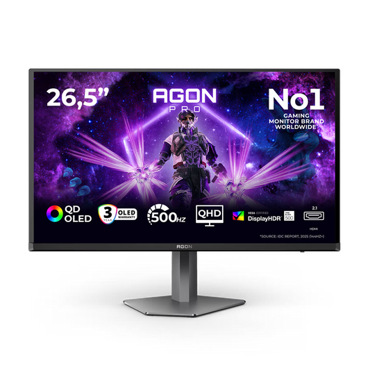 AOC AG276QKD2 27 Inch 500Hz QHD HDMI 2.1 0.03ms QD-OLED Gaming Monitor - Black