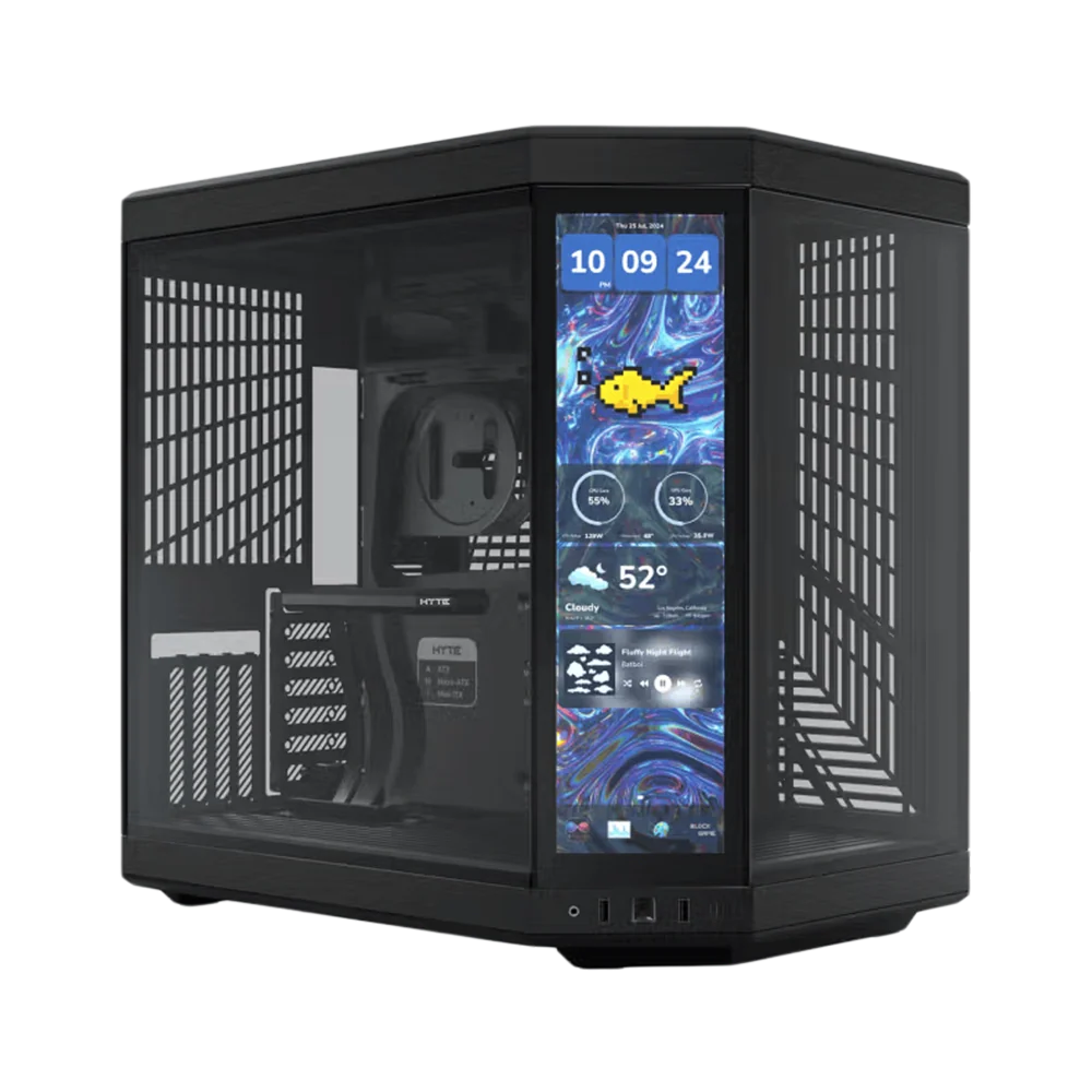 HYTE Y70 TOUCH INFINITE 14.5 Inch Integrated IPS Touchscreen ATX Case - Pitch Black