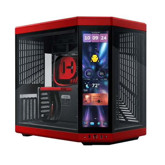 HYTE Y70 TOUCH INFINITE 14.5 Inch Integrated IPS Touchscreen ATX Case - Black Cherry
