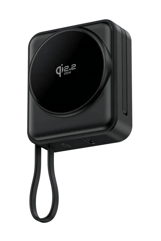 iEngage 10000mAh Semi Solid Battery Qi2.2 Magsafe Powerbank with Built-In Cables