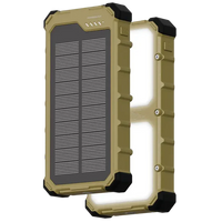 Powerology Solara 10000Mah Ip66 Pd22.5W W/Dual Led Solar Pb-Khaki (6284302755484)