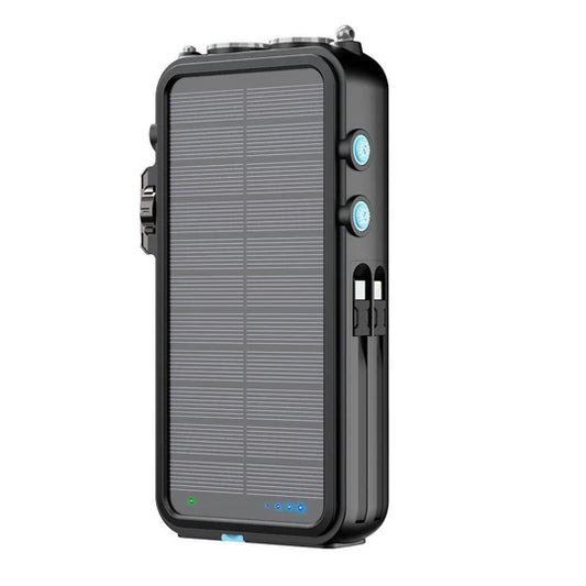 Powerology Fm Radio Solar Wireless Powerbank 16000Mah - Black(7834953558577)