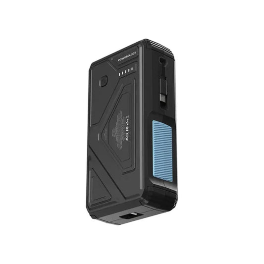 Powerology 27000 mAh Pb with LED Retract C Cable - 15W Wireless Charger
