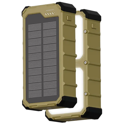 Powerology Solara 20000Mah Ip66 Pd22.5W W/Dual Led Solar Pb-Khaki(6284302755552)