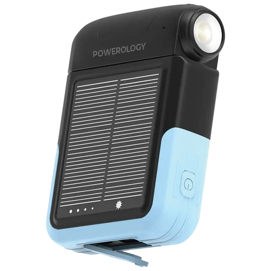 Powerology Sante Solar Power Bank 10000Mah - Black(9904907014676)