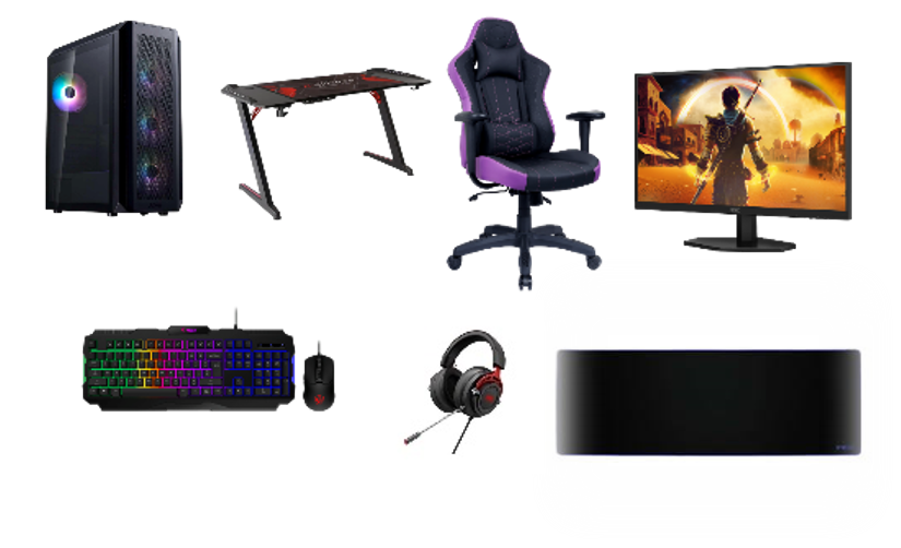 i5 14th Gen-5060 8GB-16GB-512GB-Wifi-Win 11 Pro +(KB,Mouse, Heaset+MP)(Desk+Chair+Monitor)