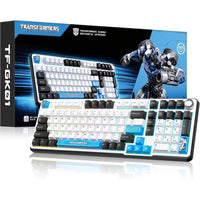 Transformers TF-GK01 Wireless Mechanical Keyboard with Knob, Tri-Mode Connection, RGB Lighting, Hot-Swappable Switches, Rechargeable Battery, Volume Roller and QWERTY Layout