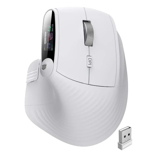 Transformers Wireless Vertical Mouse with Multi-Mode Connection (Black/White)