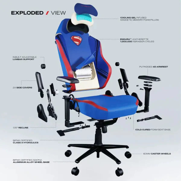 Cybart CYBEART Superman Official Licensed Edition Ergonomic Gaming Chair ...