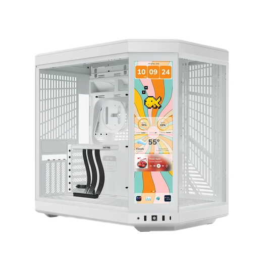 HYTE Y70 TOUCH INFINITE 14.5 Inch Integrated IPS Touchscreen ATX Case - Snow White