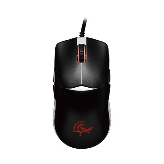 DUCKY FEATHER RGB Wired Huano Blue Switches Lightweight Gaming Mouse - Black/White