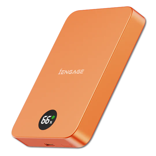 iEngage 10000mAh Semi Solid Battery Wireless Charging Powerbank (Orange)