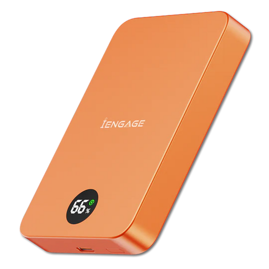 iEngage 10000mAh Semi Solid Battery Wireless Charging Powerbank (Orange)