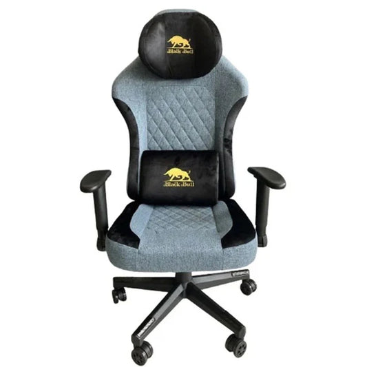 Gaming Chair With Molded Headrest Up & Down - Fabric , Black/Blue by Black Bull
