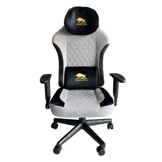 Black Bull Gaming Chair With Molded Headrest Up & Down - Fabric - Gray/Black